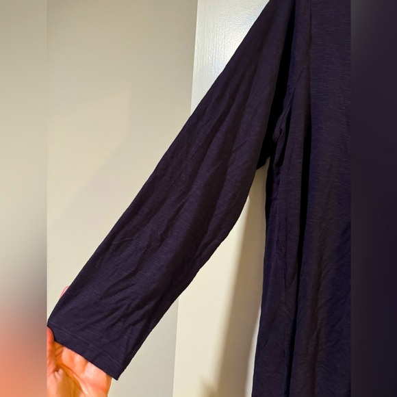 Style & Co 2x purple henley top with functional buttons 3/4 sleeve - Picture 3 of 4